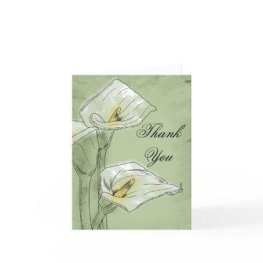 White Calla Lily Flower Thank You Card