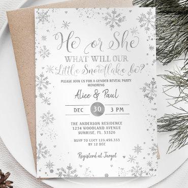 White Christmas He or She Gender Reveal Party