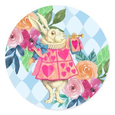 White Rabbit Story Tale Unmerry Birthday Party Classic Round Sticker