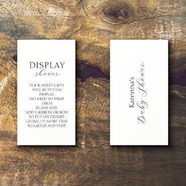 White Simple Minimalist Baby Shower Display Shower Enclosure Card