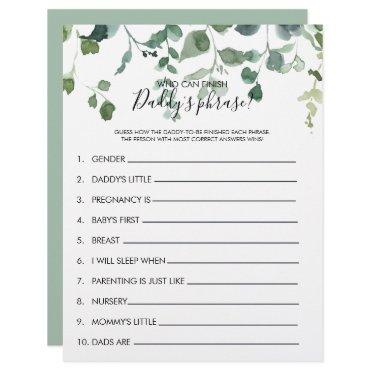 Who can Finish Daddy's Phrase Baby Shower Game