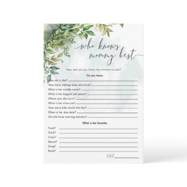 'Who Knows Mom Best' baby shower game