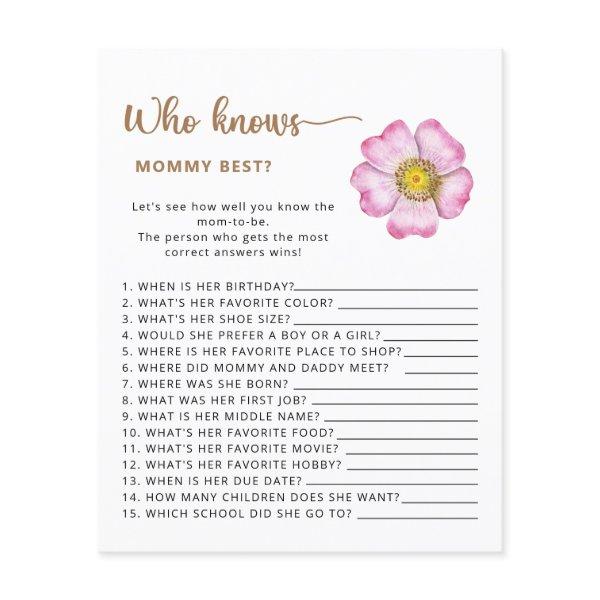 Who knows mommy best baby shower game.