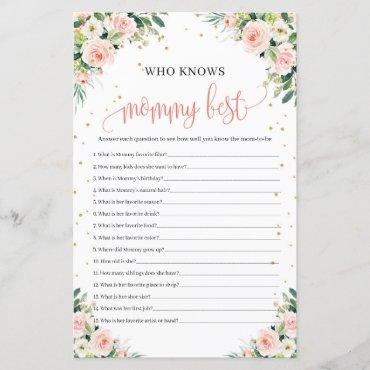 who knows mommy best baby shower game boho