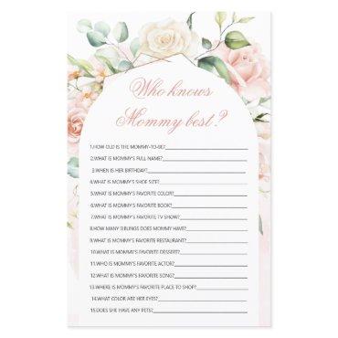 Who knows Mommy best Blush Baby Shower Game