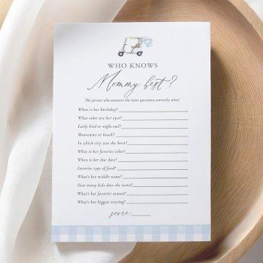 Who Knows Mommy Best Golf Baby Shower Game