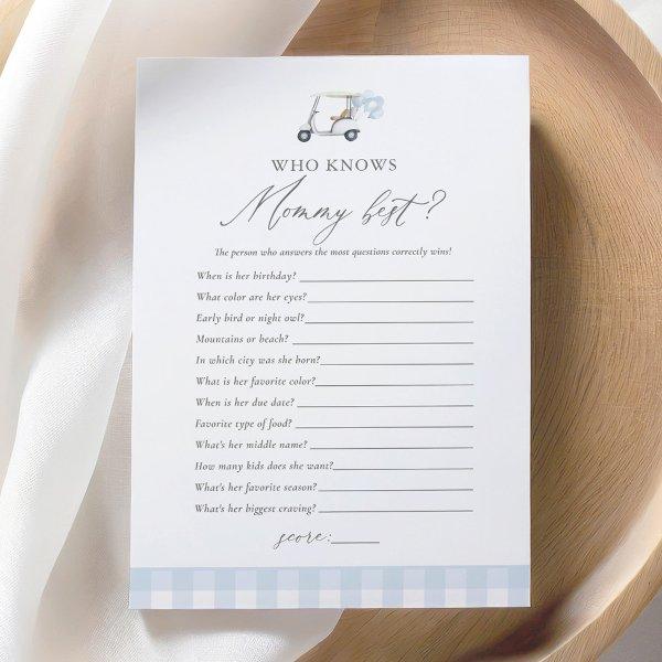 Who Knows Mommy Best Golf Baby Shower Game