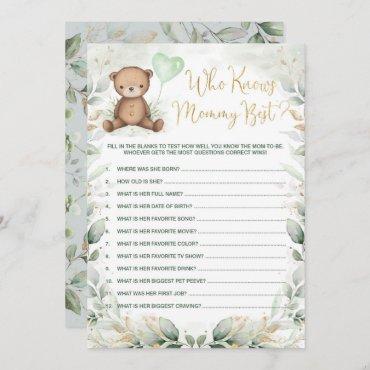 Who Knows Mommy Best Teddy Bear Baby Shower Game