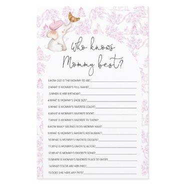 Who knows Mommy best Toile Baby Shower Game