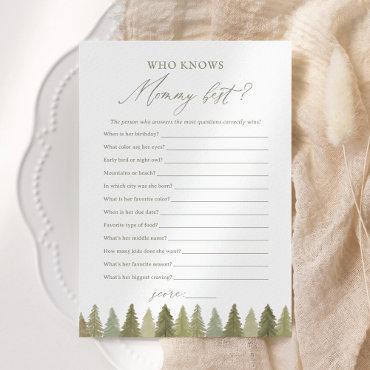Who Knows Mommy Best Woodland Baby Shower Game