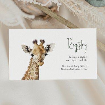 Wild Jungle Safari Animals Baby Registry Enclosure Card