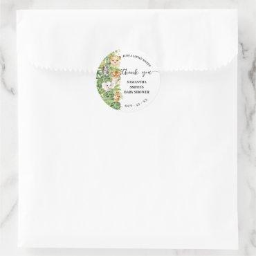 Wild One Safari Animals Baby Shower Thank You Classic Round Sticker