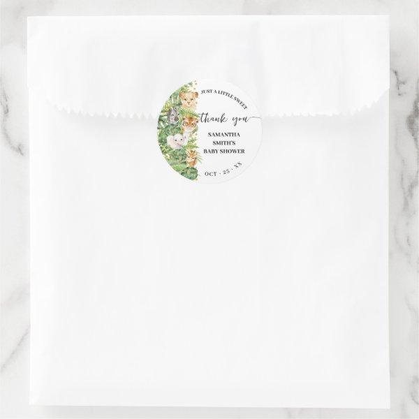 Wild One Safari Animals Baby Shower Thank You Classic Round Sticker