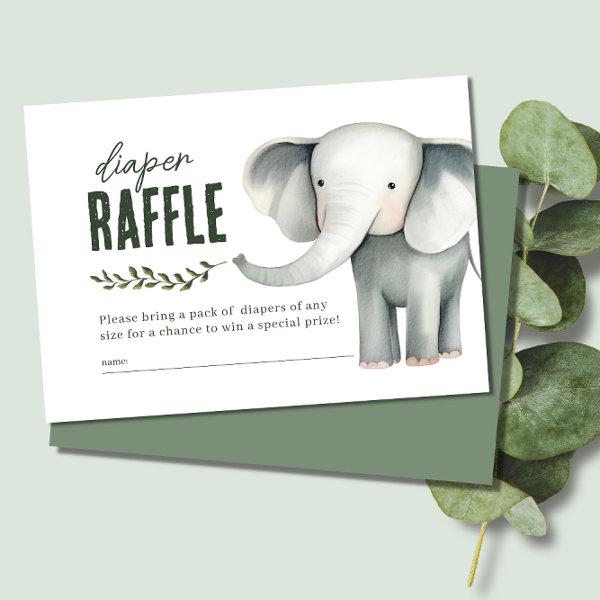 Wild One Safari Animals Diaper Raffle Baby Shower Enclosure Card