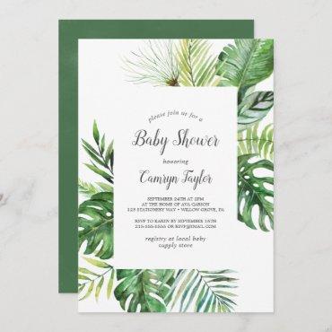 Wild Tropical Palm Baby Shower Invitation