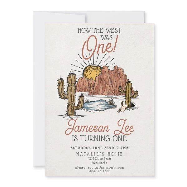 Wild West Rodeo cowboy first birthday party invite
