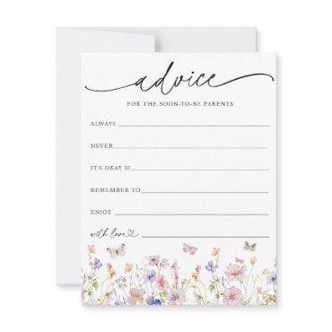 Wildflower and Butterflies Baby Advice Card