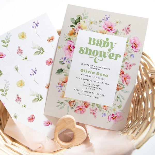 Wildflower baby girl shower