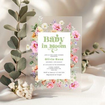 Wildflower Baby in Bloom Baby shower Acrylic