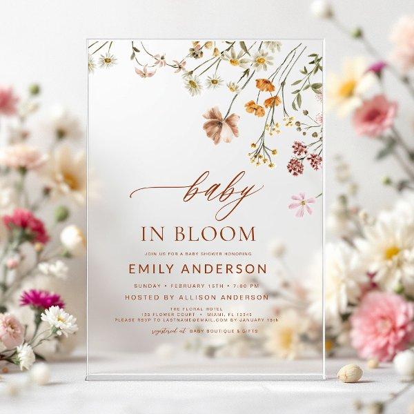 Wildflower Baby in Bloom Baby Shower Acrylic