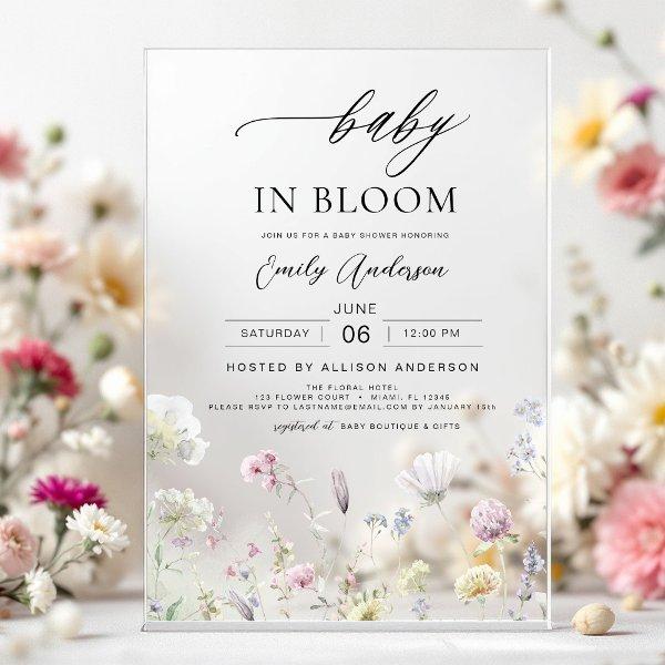 Wildflower Baby in Bloom Baby Shower Garden Acrylic