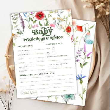 Wildflower Baby Shower Advice And Predictions Card