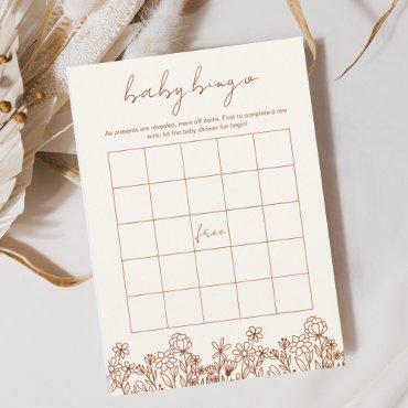 Wildflower Baby Shower Bingo Boho Garden Game