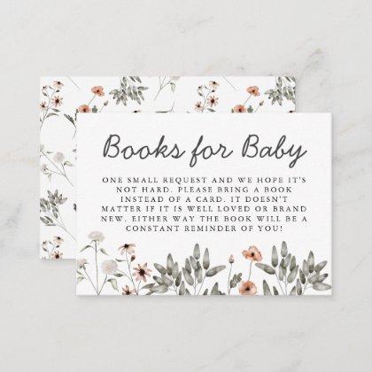 Wildflower Baby Shower Book Request  Enclosure Card