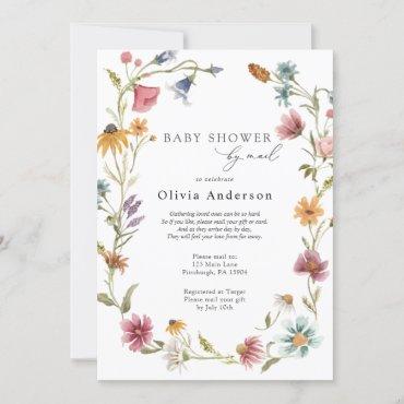Wildflower Baby Shower by Mail Invitation