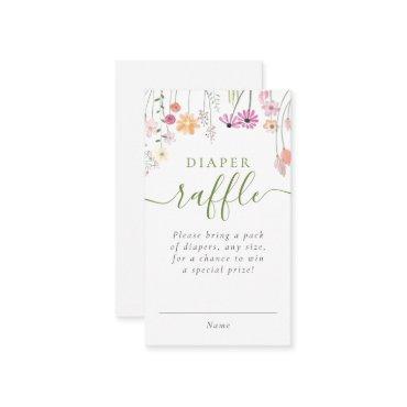 Wildflower Baby Shower Diaper Raffle Ticket Enclosure Card