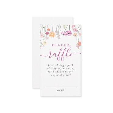 Wildflower Baby Shower Diaper Raffle Ticket Enclosure Card