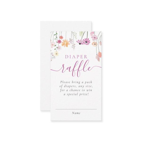 Wildflower Baby Shower Diaper Raffle Ticket Enclosure Card