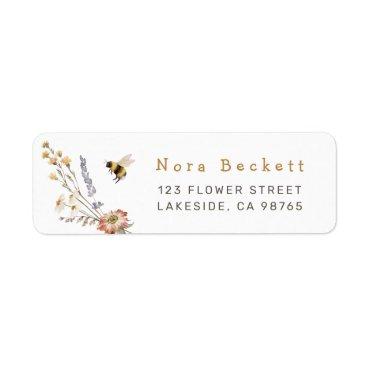 Wildflower Bee Floral Label