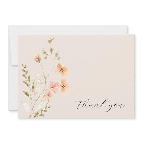 Wildflower Boho Baby Shower Thank You Card