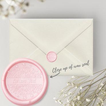Wildflower Botanical Frame Custom Text Name  Wax Seal Stamp