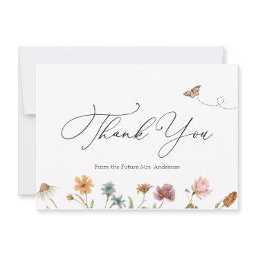 Wildflower Bridal Shower Thank You  Note Card