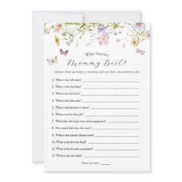 Wildflower Butterfly Who Knows Mommy Game Card