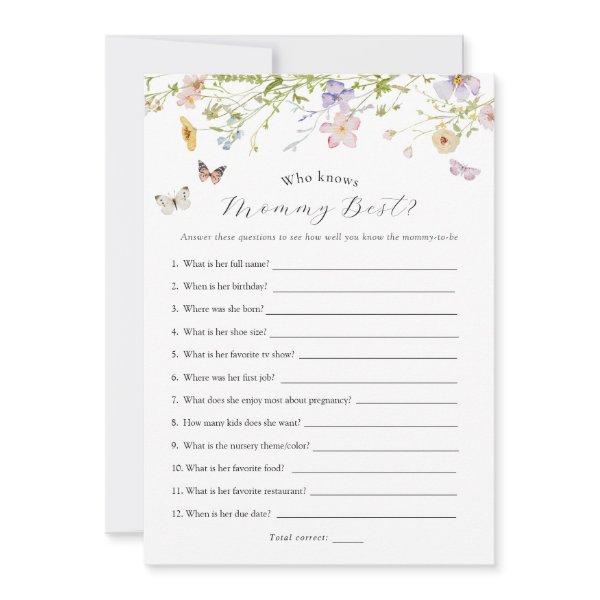 Wildflower Butterfly Who Knows Mommy Game Card