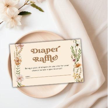 Wildflower Floral Baby Shower Diaper Raffle Enclosure Card