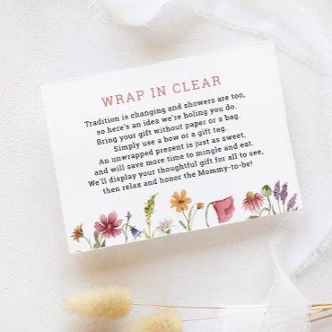 Wildflower Floral Display Shower Wrap in Clear Enclosure Card