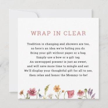 Wildflower Floral Display Shower Wrap in Clear