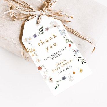 Wildflower Floral Frame Thank You Gift Tags