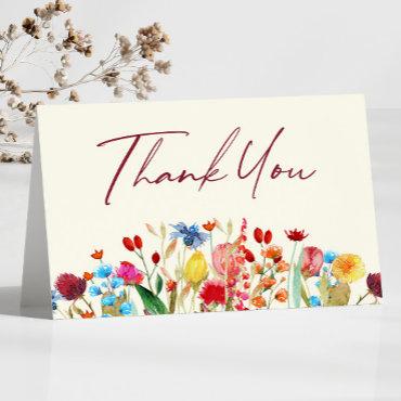 Wildflower Wild Flowers Floral Garden Baby Shower Thank You Card