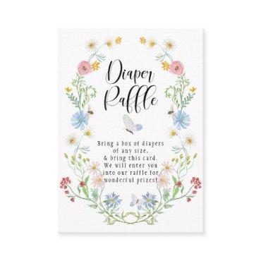 Wildflower Wreath Watercolor Flower Diaper Raffle  Enclosure Card