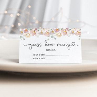 Wildflowers guess how many kisses bridal game enclosure card