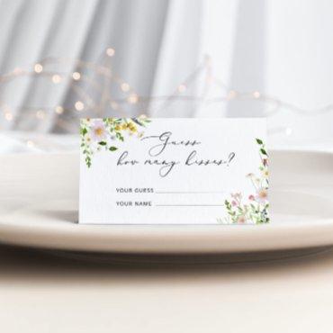 Wildflowers guess how many kisses bridal game enclosure card