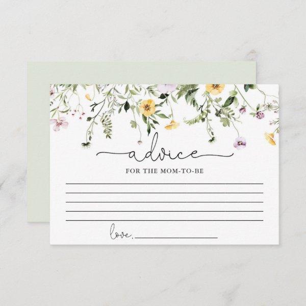Wildflowers romantic floral Advice for mom parents Enclosure Card