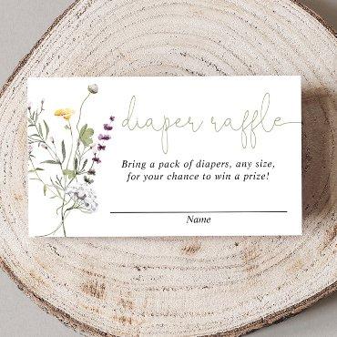 Wildflowers spring baby shower diaper raffle cards