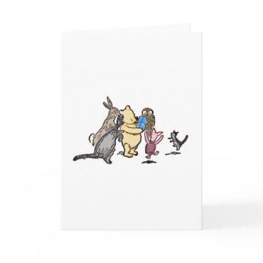 Winnie the Pooh and Friends Blue Present Card
