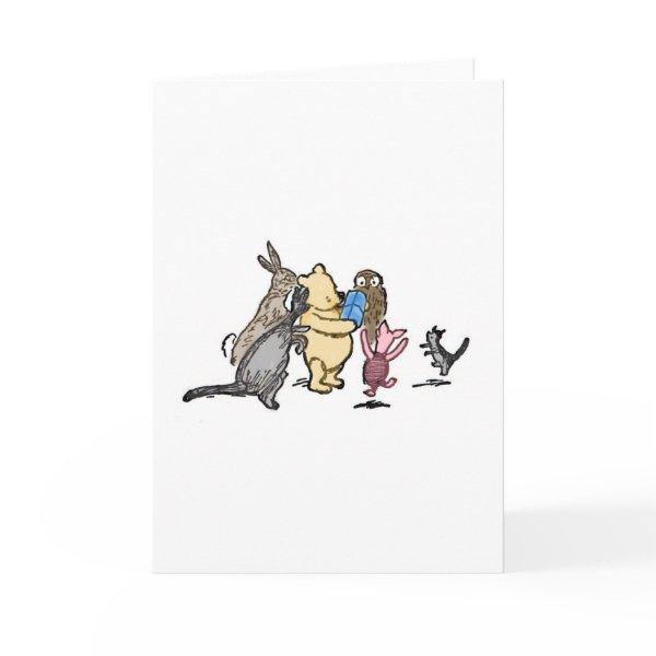 Winnie the Pooh and Friends Blue Present Card